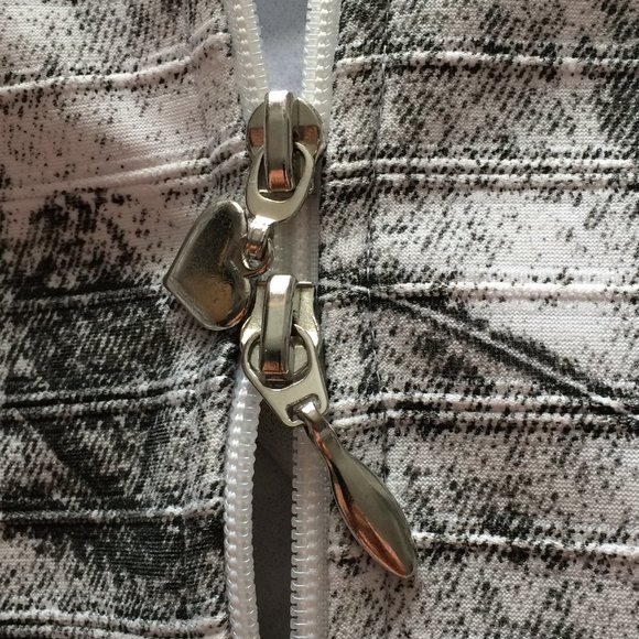 Joseph Ribkoff Womens Full Zip Jacket Sz 8 Black White Striped Long Sleeve Lined - Picture 7 of 7